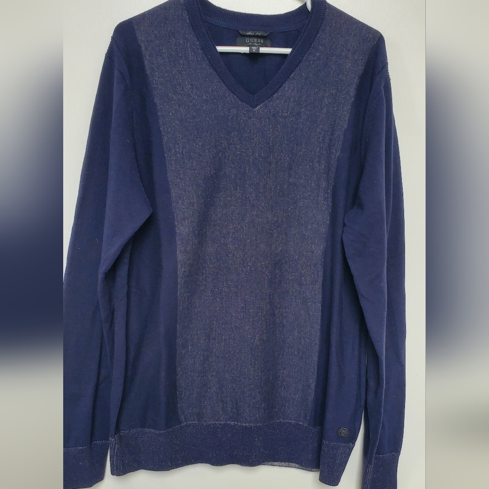 GUESS Long Sleeve V-Neck Sweater XL